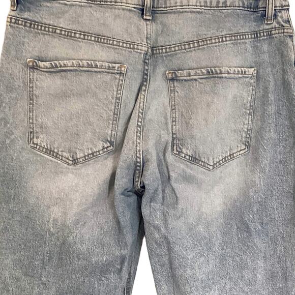 NEW LOOK TORI Straight Leg Mom Jeans Distressed Light Blue Wash Women's 12 - Picture 5 of 6